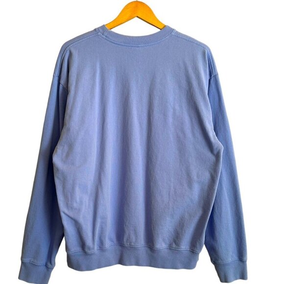 Sporty & Rich Unisex Crewneck Sweatshirt Size L Periwinkle Thick Cotton Blank - Picture 6 of 6